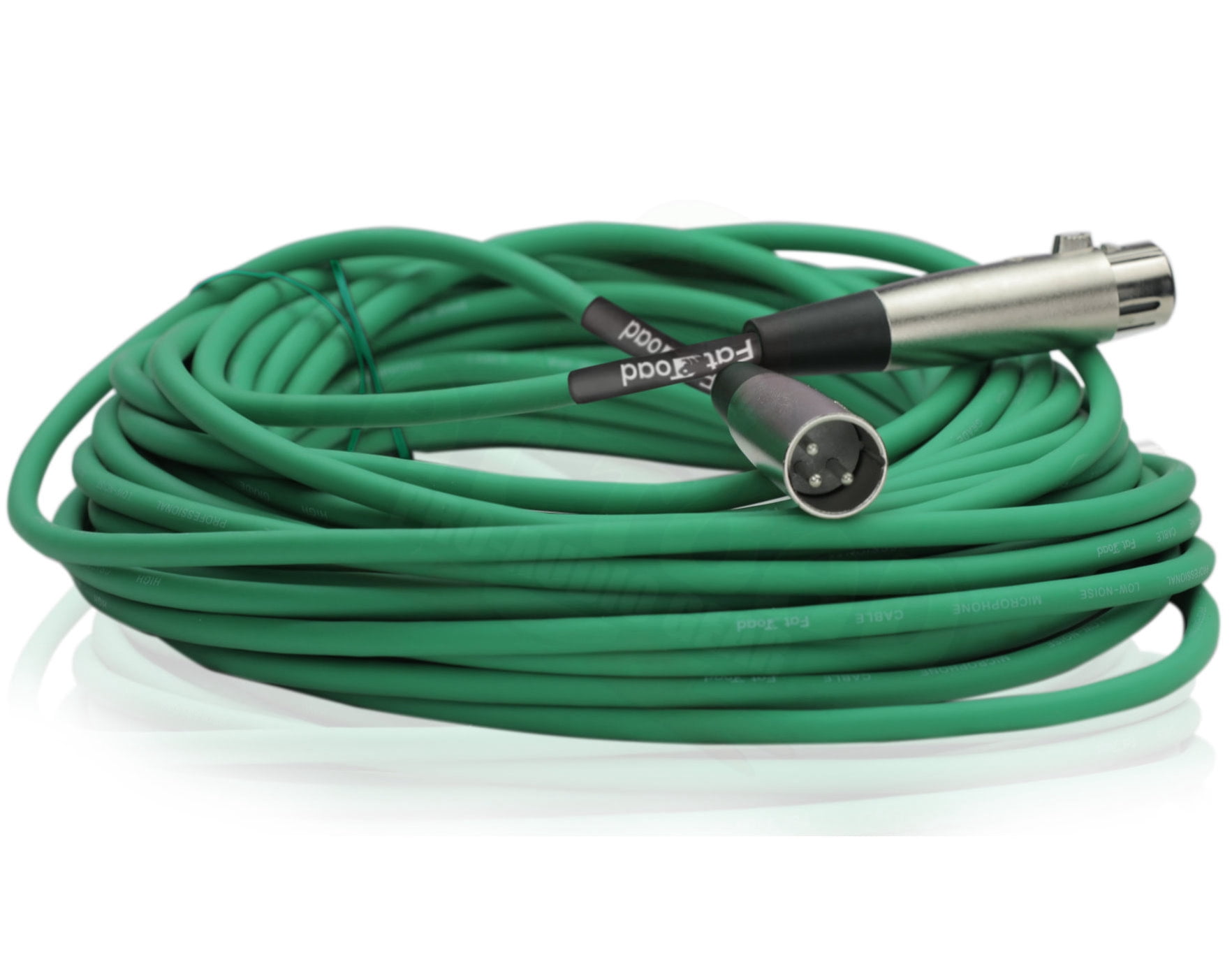 Fat Toad XLR Microphone Cables (4 Pack) - 50 ft Professional Pro Audio Green Mic Cord Patch with Lo-Z Connector - 24 AWG Shielded Wire and Balanced for Impeccable Recording Studio Mixer Gear