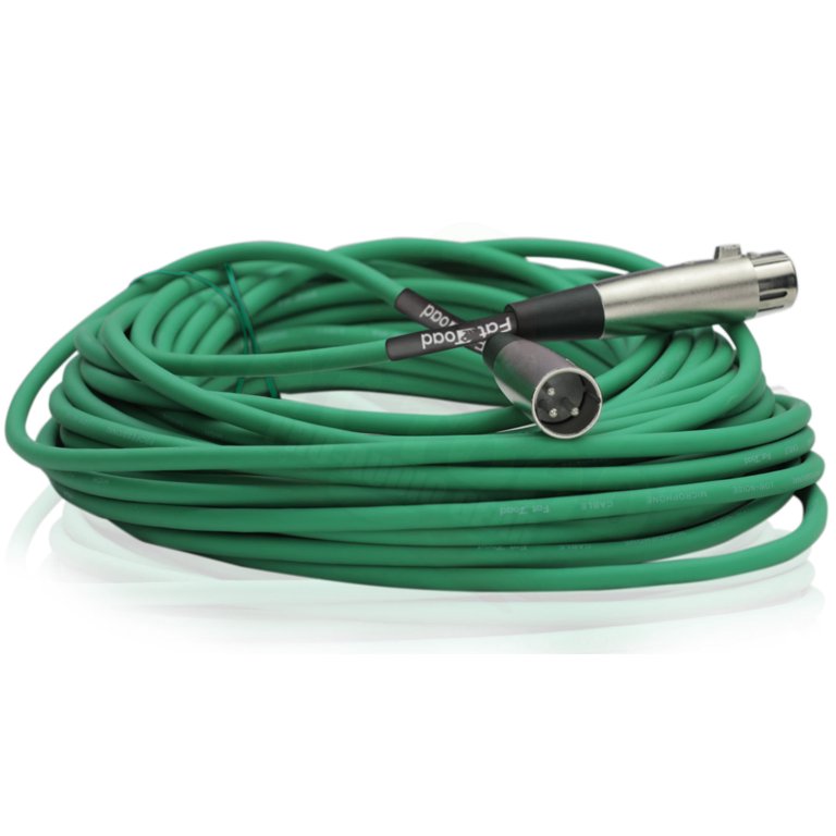 Fat Toad 50ft XLR Microphone Cables 2-Pack - Shielded, 24 AWG Oxygen-Free Copper, Lo-Z Connectors For Studio & Stage