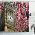 thumbnail image 1 of Ambesonne Union Jack Shower Curtain, UK Flags, 69"Wx75"L, Pale Coffee Red, 1 of 3