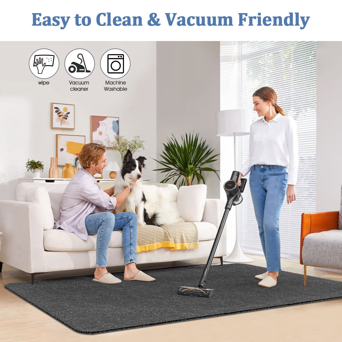 GPED Office Chair Mat for Hardwood Floor, 55"x35" Desk Chair Mat, Anti-Slip Floor Protector, Under Desk Low-Pile Office Rug Floor Mat for Office, Home
