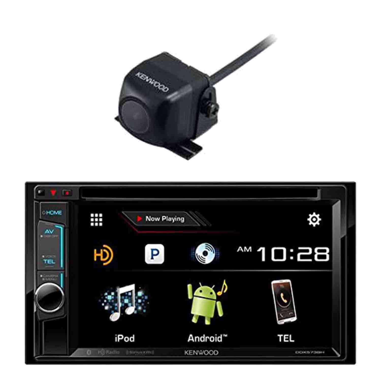 Kenwood DDX574BH DVD Receiver and Kenwood CMOS-22P Universal Rear-View ...