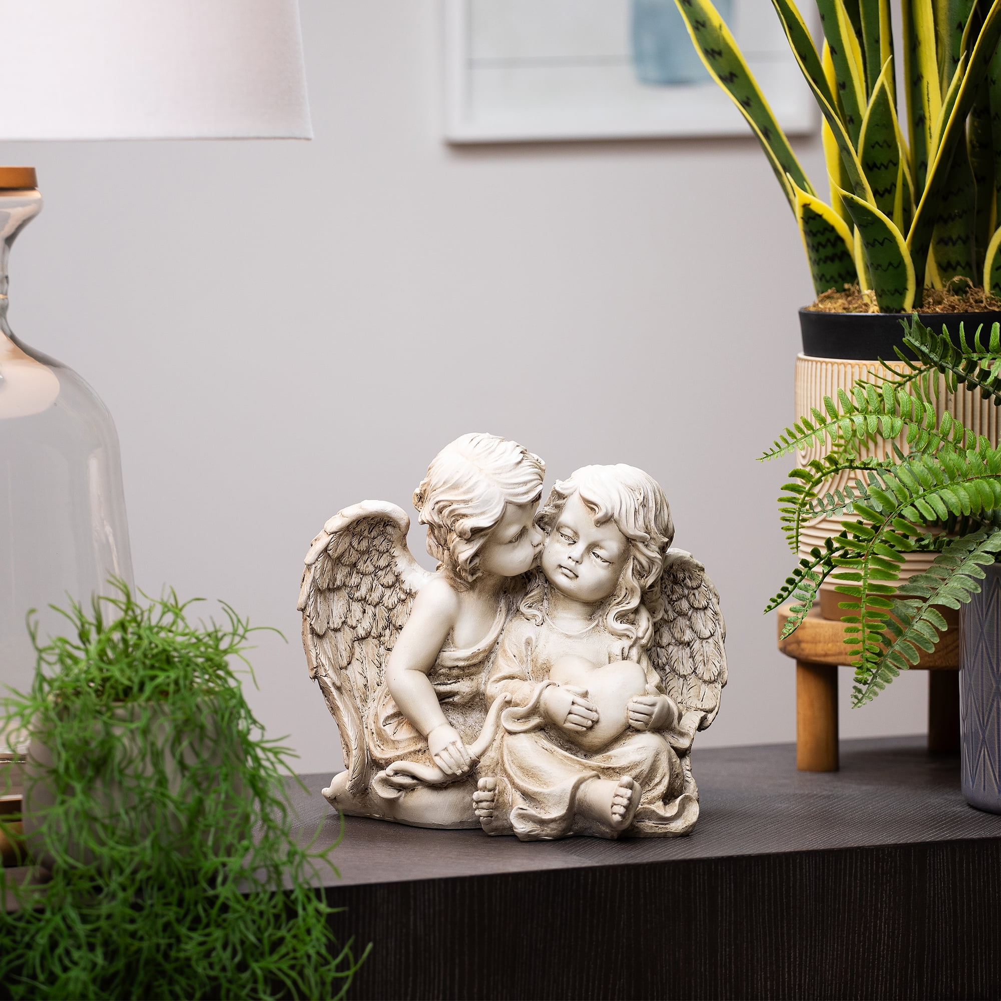 Northlight Double Cherubs with Heart Statue - 9"