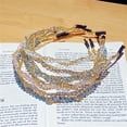 thumbnail image 6 of LHWEN Women Chained Headband Fashion Gold Silver Metal Thin Headbands Elastic Comfortable Hair Hoops Unique Design Hair Accessories for Girls Daily Wear Parties Festivals Live Broadcasts Shooting, 6 of 8