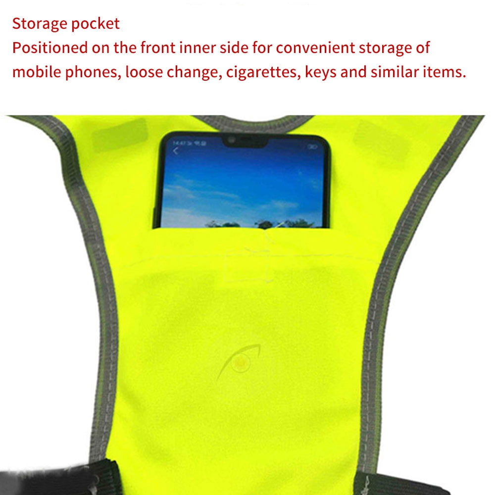 Reflective Safety Vest Jacket High Visibility Fluorescent Green for Cycling Running Motorcycle Outdoor Work