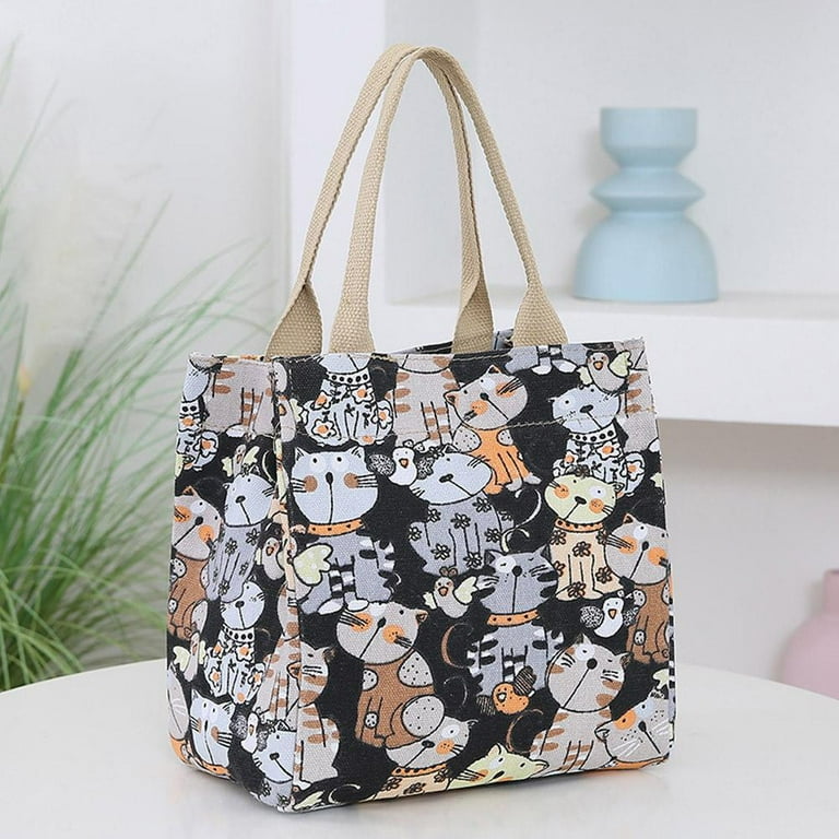 ZOUBAOQ Fashionable Top-handle Bag with Cute Cat Pattern, Portable