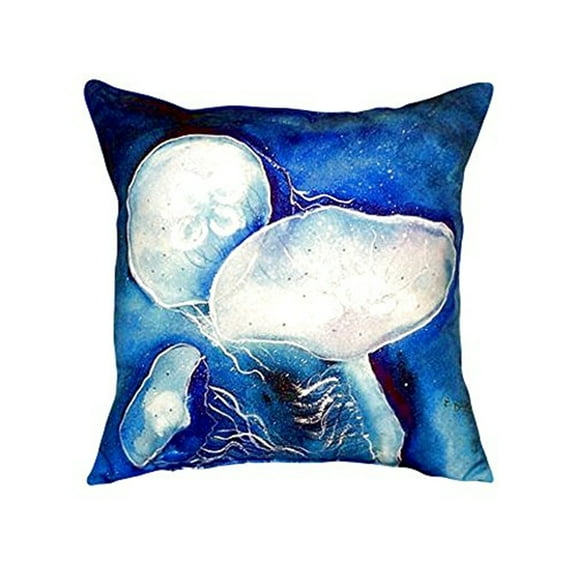 Blue Jellyfish No Cord Pillow 18x18