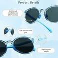 thumbnail image 3 of LAMBBAA 2 Pack Kids Sunglasses Silicone Flexible Frame for Boys Girls, UV Protection(Pink,Clear Blue), 3 of 5