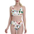 thumbnail image 2 of Picia Alpaca Flower Women's High Waisted Bikini Scoop Neck Swimsuit Two Pieces Bathing Suit-Large, 2 of 8