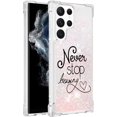 thumbnail image 2 of Case for Samsung Galaxy S22 Ultra (Not fit S22), Crystal Bling Quicksand Effect TPU Bumper Case with Four Corners Heavy Protective Cover for Samsung Galaxy S22 Ultra,YBDT Chasing Dreams, 2 of 14