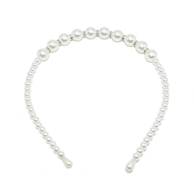 Bandeau Perle Exquis Réglable Résistant à l'Usure Accessoires de Coiffure Chic Universels Cadeaux de la Saint-Valentin Diadèmes pour Femmes 10 Grandes Perles
