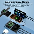 thumbnail image 3 of Magnetic Portable Charger with Built-in-Cable, iWatch Charger, 10000mAh Power Bank with Display, Foldable Stand, 22.5W Fast Charging Travel Battery Pack Compatible with iPhone and Apple Watch, 3 of 8