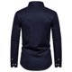 thumbnail image 3 of Blusa y camisa de manga larga con cuello vuelto para hombre, informal, con botones y retazos, de manga larga y cuello vuelto., 3 of 8