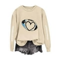 thumbnail image 3 of Womens Sweatshirt Rugby Ball Printed Long Sleeved Round Neck Pullover Sweaters Fall Winter Classic Lightweight Thin Pullover Casual Loose Sportwear Tops Size S-XXL, 3 of 4
