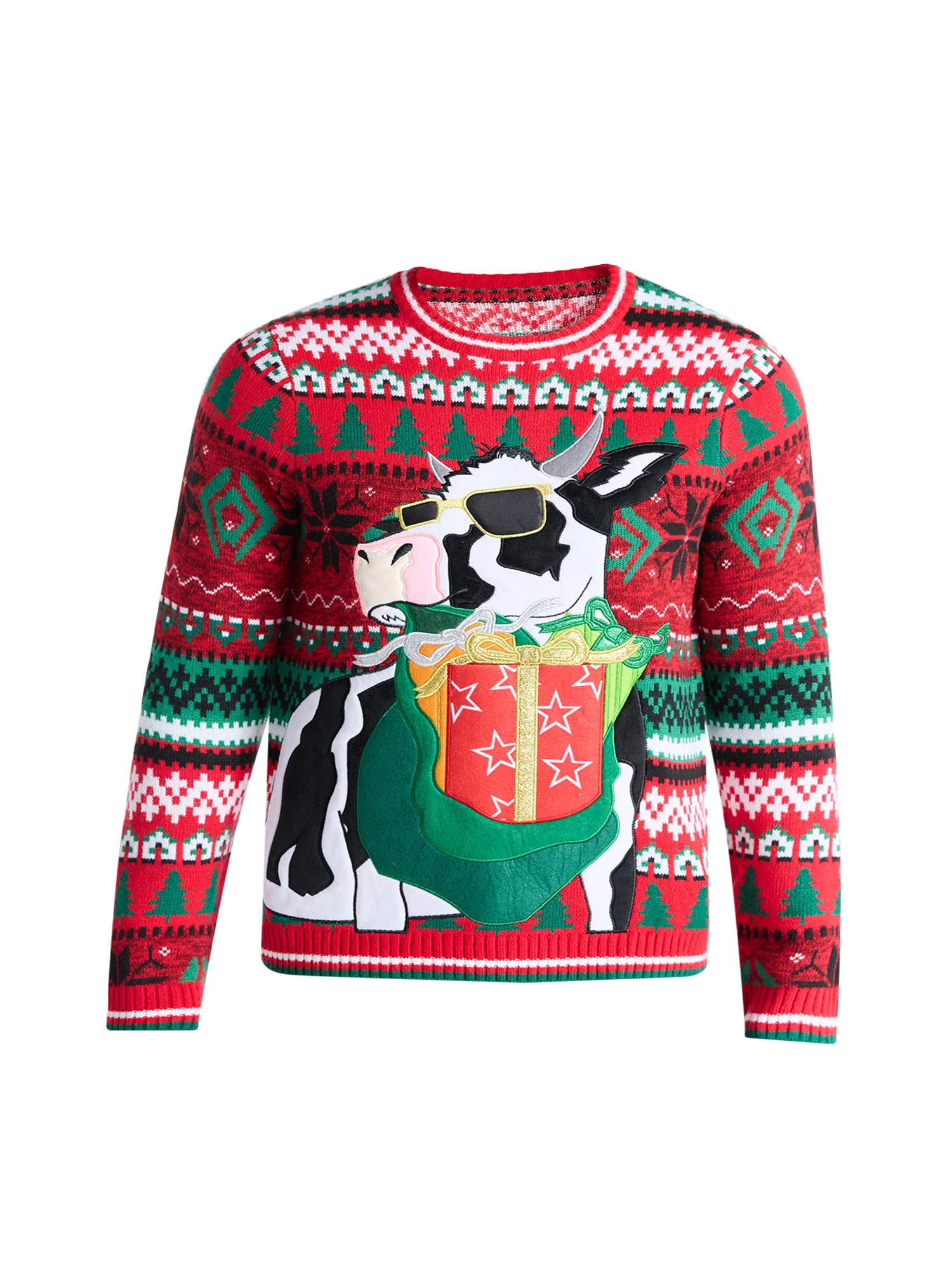 Men's Christmas Sweater Ugly Christmas Sweater with Drink Pocket from Holiday Time, Sizes XS-3XL