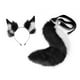 thumbnail image 5 of Diadema con orejas y cola, ideal como regalo para fiestas de graduación o Halloween. Blanco y negro, 5 of 9