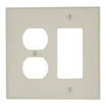 thumbnail image 2 of Leviton PJ826-T Light Almond Midway Nylon Two Gang Combination Duplex Receptacle Decora Wall Plate, 2 of 2