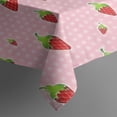 thumbnail image 3 of Strawberry Plants Fruit Polka Dot Pink Pattern Rectangle Tablecloth 60"x84",Waterproof Polyester Rectangle Table Cloth, Wipeable Spillproof Polyester Tablecloth for Dining, Camping, Indoor and Outdoor, 3 of 5