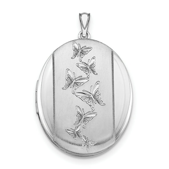 Médaillon Ovale en Argent Sterling Rhodié 34mm QLS523 (34mm x 28mm)
