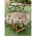 thumbnail image 3 of Outdoor Tablecloth with Umbrella Hole & Zipper, Brown Beach Coastal Round Tablecloth 54 Inch, Summer Nautical Starfish Shell Coral Vintage Patio Table Cover Waterproof Table Cloth for Picnic/Party, 3 of 7