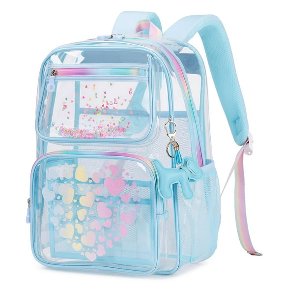 Mochila transparente MOONBABY Lovely para niñas en edad escolar azul