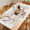 thumbnail image 5 of Spring Floral Placemats Set of 8, Watercolor Yellow Purple Flowers Green Leaf Rustic Non-Slip Place Mats Washable Table Mats for Kitchen Dining Table Decorations Indoor/Outdoor, 5 of 9