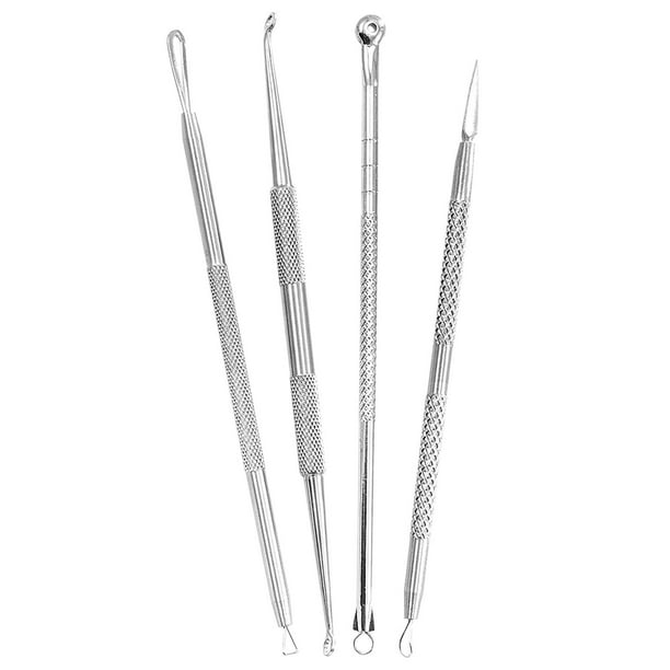 Professional Blackhead Remover Pimple Comedone Extractor Tools Set of 4, Best Splinter Acne Removal Kit and Skin Tools for Skin Blemishes, Whitehead, ...