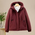 thumbnail image 2 of Sexlip Women's Softshell Jacket, Fleece Lined Warm Jacket Light Hooded Windproof Coat for Outdoor Hiking Red S, 2 of 3