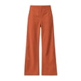 thumbnail image 5 of HomeDM Women's Pants Lounge Wide Leg with Pockets Quick Dry Elastic Waist Casual Trousers Orange Athletic Work Pants Size L, 5 of 8