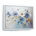thumbnail image 2 of Designart "Exquisite Violets In Blue And Gold Hues" Violets Floater Framed Wall Art Living Room, 2 of 5