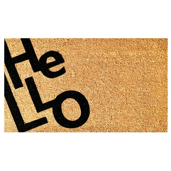 Calloway Mills Angle Hello Natural/Black Outdoor Doormat 30" x 48"