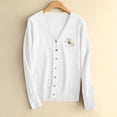 thumbnail image 2 of GUACER Long Sleeve Lightweight Sweaters for Women Trendy V-Neck Print Button-Front Knit Cardigans, 2 of 5