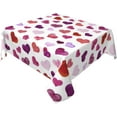 thumbnail image 2 of Valentines Tablecloth Square 60 Inch,Colorful Love Heart Table Cloth,Stain Resistance Polyester Valentine''s Day Table Covers for Kitchen Dining,Small Tablecloth for Parties Picnic, 2 of 5
