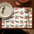thumbnail image 5 of Saint Bernard Dog Breed and Flower Floral Summer Placemats Table Placemats Set Of 4-Linen Kitchen Washable Placemats Table Mats 11.8"x17.7"Non-Slip Heat Resistant, 5 of 6