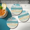 thumbnail image 2 of Thirstystone Beach Happy Place 4-Pack Round Absorbent Stone Coasters, 2 of 8