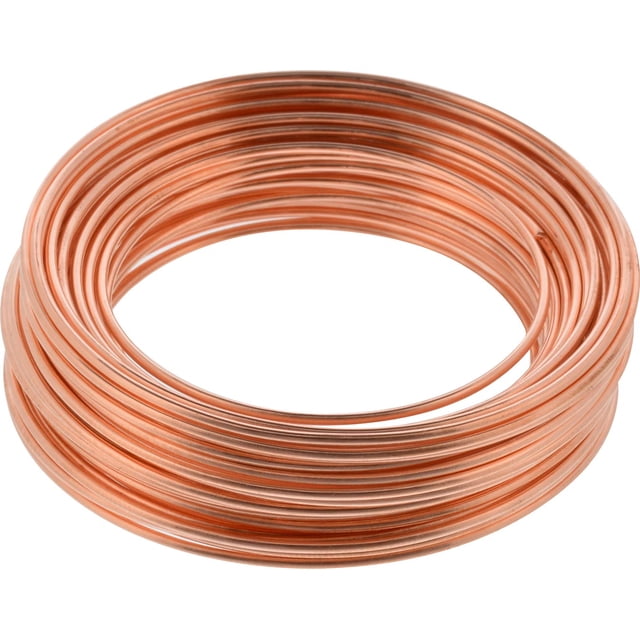 Cuerda de alambre Hillman, calibre 18, cobre desnudo, 7,6 m (25 pies), 6,35 kg