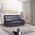 thumbnail image 5 of JERFIT Convertible Sofa Bed with Storage, Brown PU Leather Futon Couch Bed for Small Spaces, Guest Room, 5 of 5