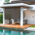 Outdoor Roller Shade 6'Wx6'H Brown Cordless Patio Roller Blinds Shades