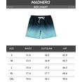 thumbnail image 7 of MADHERO Mens Swim Trunks Ombre Quick Dry Beach Shorts with Mesh Lining 5 inch Black Green Size l, 7 of 7