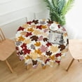 thumbnail image 2 of Maple Leaf Round Tablecloth 60 Inch Colorful Fall Autumn Leaves Circle Table Cover Thanksgiving Dustproof Heat Resistant Table Cloth for Kitchen Dining Picnic Tabletop Party Decor, 2 of 6