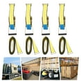 thumbnail image 5 of Miumaeov Ratchet Tie-Down Straps with Flat Hooks 2" x 30' Hauling Straps with 11,000 Lbs Breaking Strength Yellow Tie Down Ratchet Flatbed Trailers Pickup Truck 4 Pack, 5 of 16