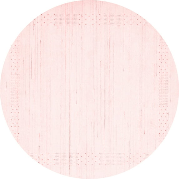 Ahgly Company Indoor Round Solid Red Modern Area Rugs, 3' Round