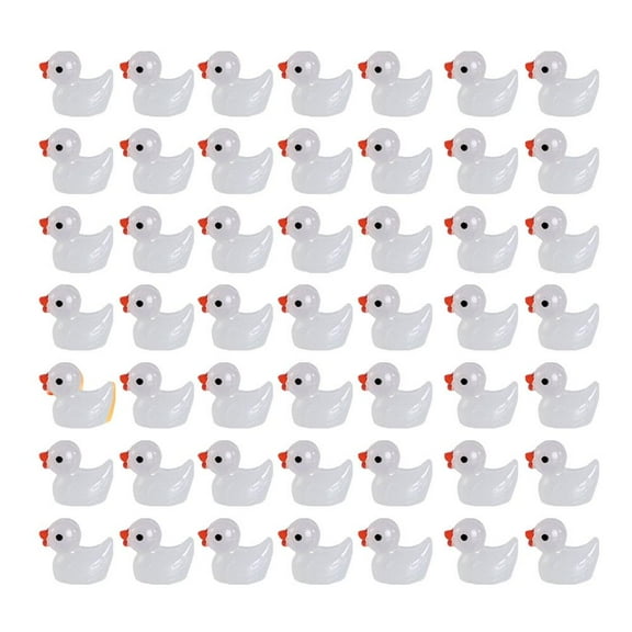 50 Pcs Mini Resin Ducks Luminous Tiny Ducks Glow in The Dark Ornament for #Dollhouse# Garden Decoration K7H3