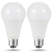 LOHAS 2-Pack 3-Way LED Light Bulbs 50W-100W-150W Equivalent, A21 Light Bulb 2700K-6000K-4000K, 800/1000/1800LM, for Hallway, Living Room, Home Lighting
