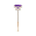 thumbnail image 3 of ANGARA Natural 0.7 Ct. Amethyst with Diamond Classic Ring in 14K Rose Gold for Women (Ring Size: 11), 3 of 8
