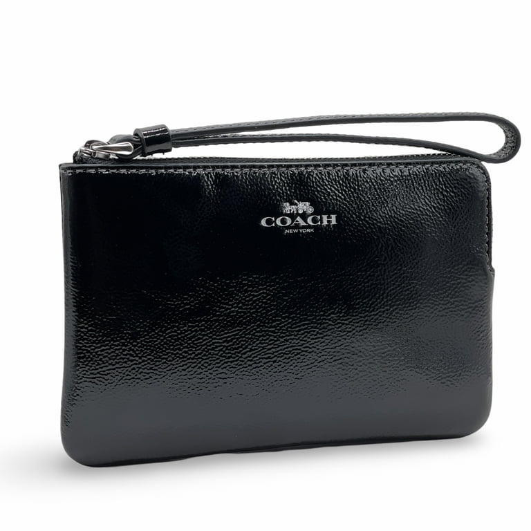 Coach Women's Small Corner Zip Wristlet in Crinkled Patent