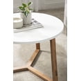 thumbnail image 3 of Kate and Laurel Rioux Round Coffee Table, 26 x 26 x 18, White and Natural Wood, Wooden Coffee Table, 3 of 6