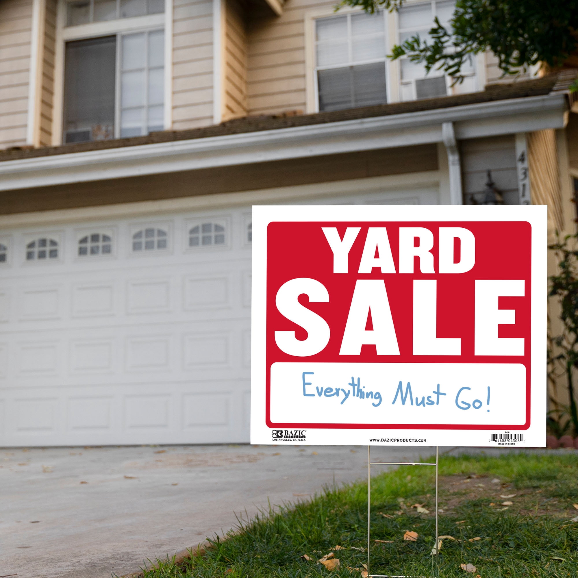 BAZIC Yard Sale Sign 9"X12", Waterproof Indoor Advertising Signage, 24-Pack