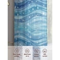 thumbnail image 6 of Summer Ocean Coral Sheer Curtains 96 Inch Long 2 Panels, Nautical Coastal Watercolor Blue Teal Sea Waves Light Filtering Rod Pocket Curtains, Sheer Voile Drapes for Living Room Bedroom, 52"x96", 6 of 8