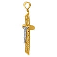 thumbnail image 2 of 10k Gold Two-tone Dc Mens Cross Crucifix Height 61.6mm X Width 34mm Religious Charm Pendant Necklace for Men, 2 of 2