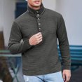thumbnail image 2 of APEXFWDT Men's Casual Pullover Sweater Waffle Thermal Sweatshirt Men Long Sleeve Mock Neck Button Sweaters Fashion Henley Top, 2 of 7